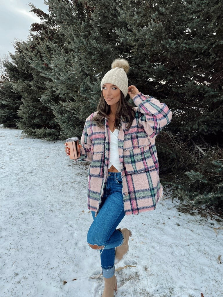 Chrissy Pink Plaid Shacket | She Is Boutique