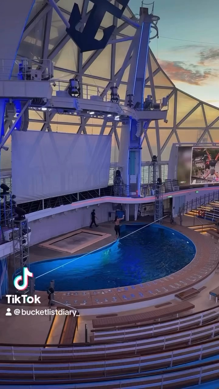 👉 Got to watch the acrobats rehearsing for the show Intense ! 
This is a fantastic show, don’t miss it, and make reservations early!
#travel #royalcaribbeancruise #wonderoftheseas 

@royalcaribbean