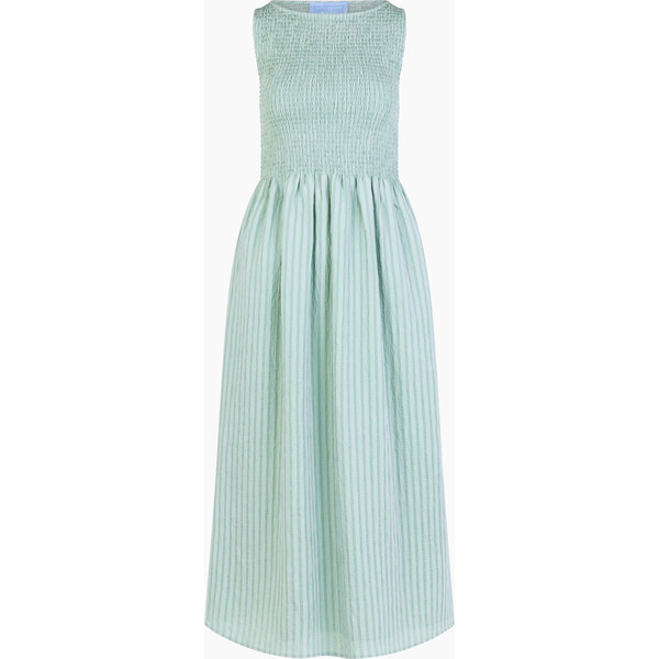 The Cosima Nap Dress, Soft Green Tonal Seersucker | Maisonette