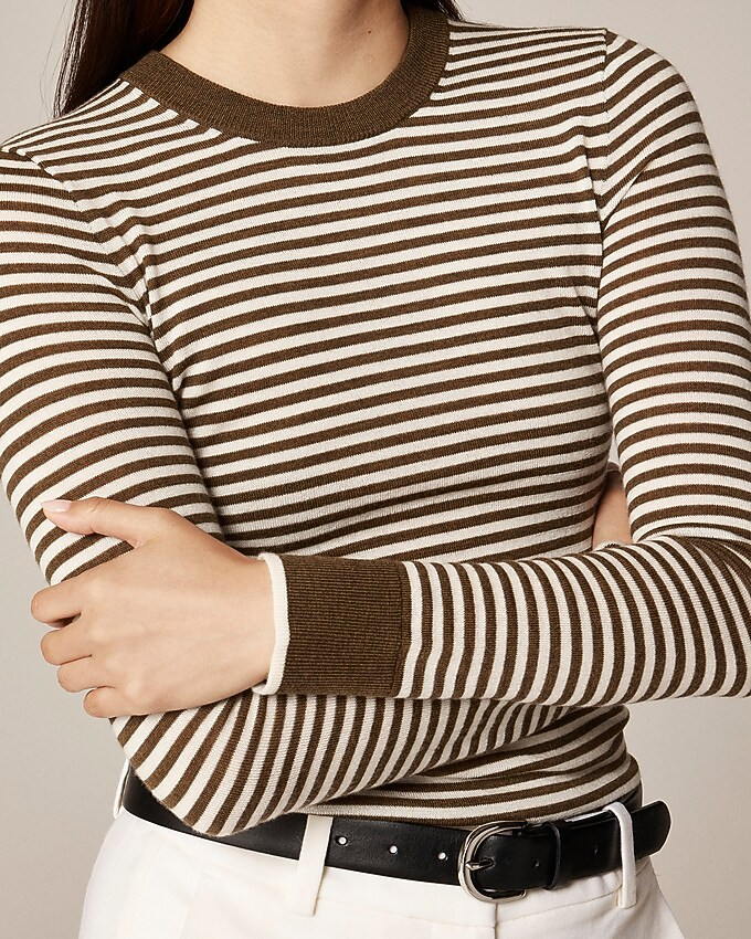 top rated4.3Summary of 31 reviewsCarolyn fitted crewneck sweater in striped merino wool blend$105... | J. Crew US