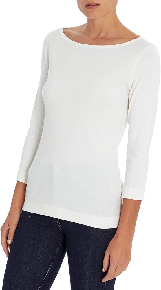 Three Dots Women's Essential Heritage 3/4 Sleeve British Tee | Amazon (US)