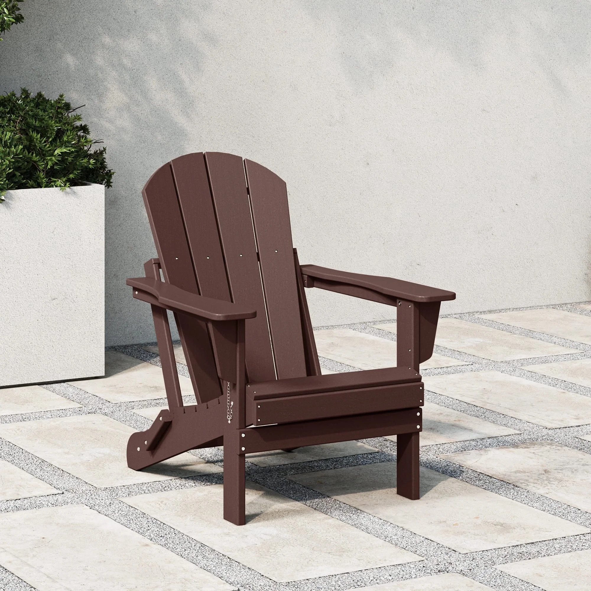 WestinTrends Outdoor Folding Poly Adirondack Chair Dark Brown | Walmart (US)