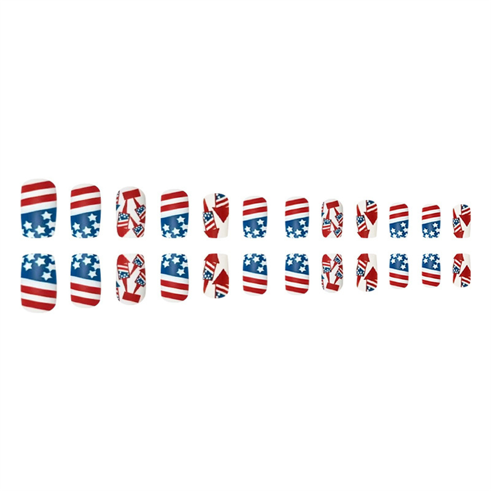 Impress Manicure Stuff It Full Nail Tips Coffin Extra Short 24Pcs Independence Day Nail Flake Med... | Walmart (US)