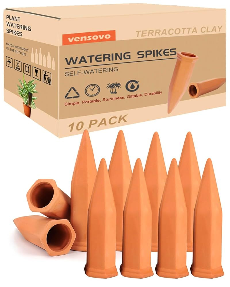 vensovo 10pcs Terracotta Watering Spikes - Automatic Self Watering Stakes, Plant Watering Devices... | Amazon (US)
