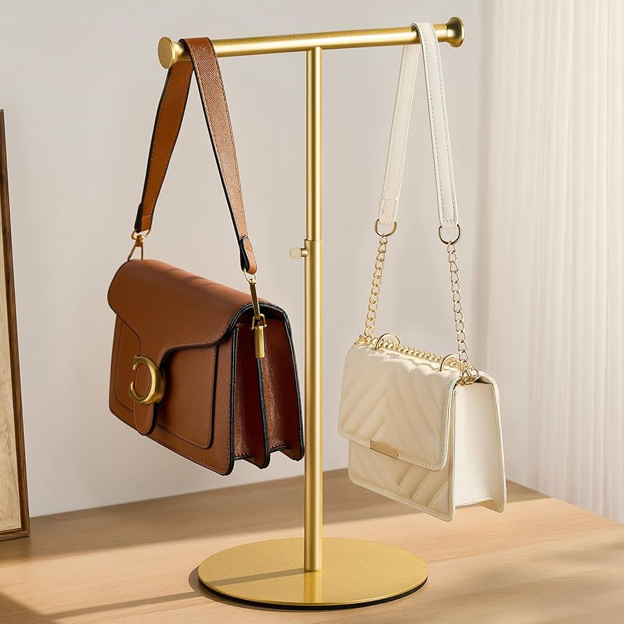 niffgaff T Bar Purse Display Stand Tabletop: Adjustable Height Handbag Holder, Countertop Hanging... | Amazon (US)