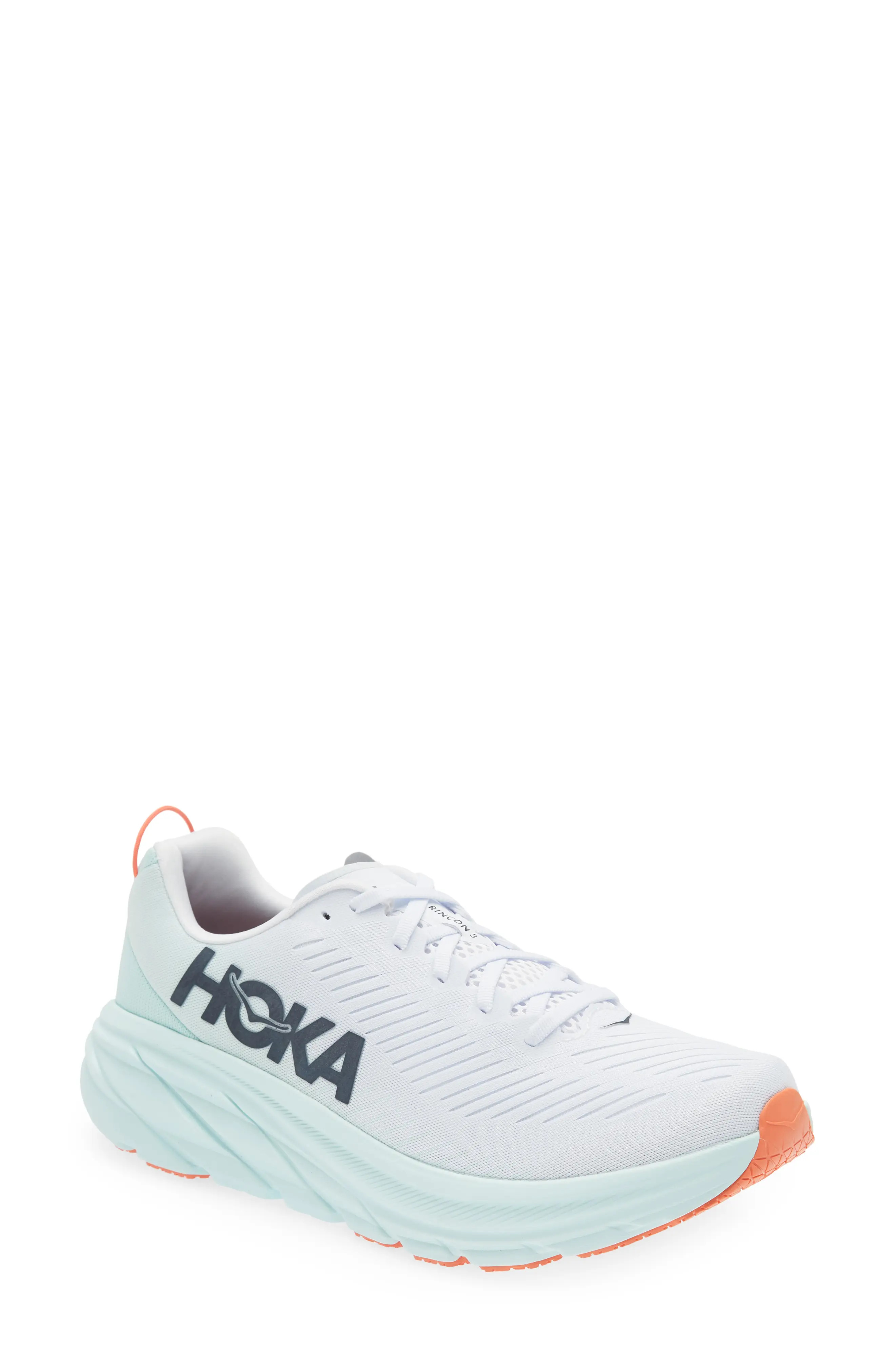 HOKA ONE ONE Rincon 3 Running Shoe in White /Blue Glass at Nordstrom, Size 8.5 | Nordstrom