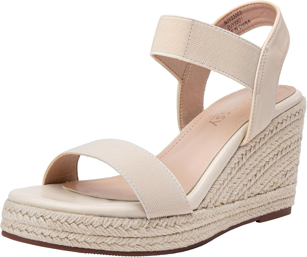 Jeossy Women's Espadrille Wedge Sandals Comfortable Platform 3.5 Inch Wedges Heel with Arch Suppo... | Amazon (US)