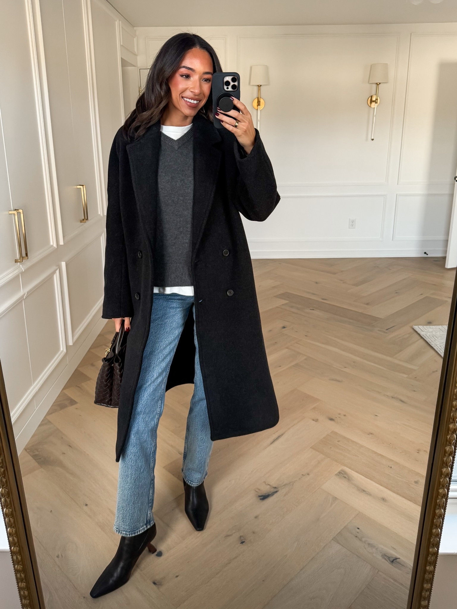winter casual outfit 🩶 size Small cashmere sweater, S oversized tee (perfect length for layering), 26 long jeans (wash: medium), Small wool/cashmere coat

#LTKSeasonal #LTKFindsUnder100 #LTKootd