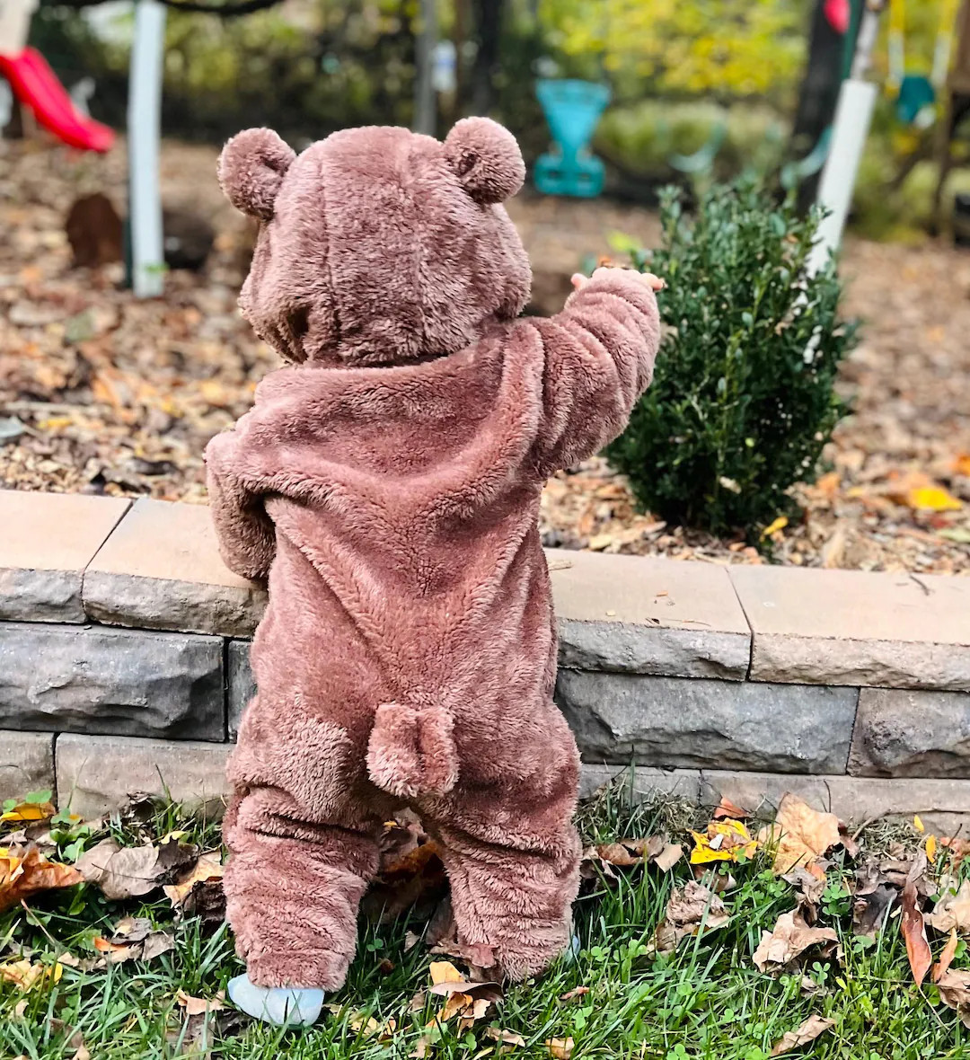 Comfy Bear Shaped Polar Fleece Hooded Romper for Newborn and Toddlers - Etsy | Etsy (US)