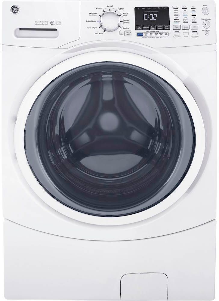 Package - GE - 4.5 Cu. Ft. Stackable Front Load Washer - White and 7.5 Cu. Ft. 13-Cycle Electric ... | Best Buy U.S.