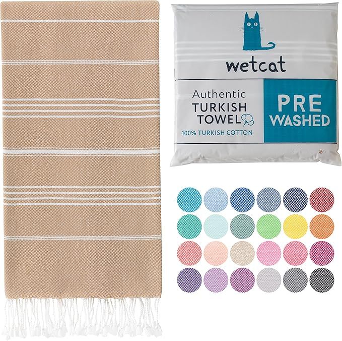 WETCAT Turkish Beach Towel Oversized 38x71 100% Cotton Sand Free Quick Dry Towel Extra Large Turk... | Amazon (US)