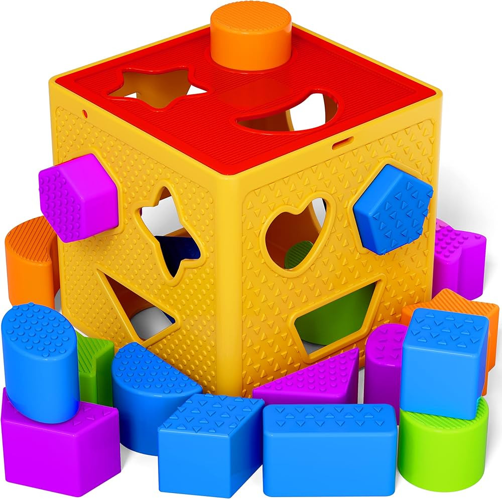 ETI Toys, 19 Piece Unique Educational Sorting & Matching Toy for Toddlers. Colorful Sorter Cube B... | Amazon (US)