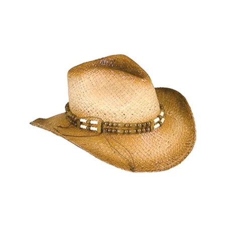 New 2-Tone Woven Cowboy Cowgirl Hat with Beaded Band | Walmart (US)