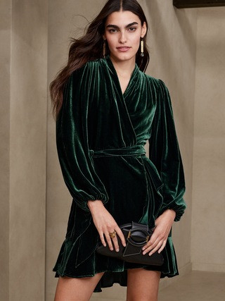 Aida Velvet Wrap Dress | Banana Republic (US)
