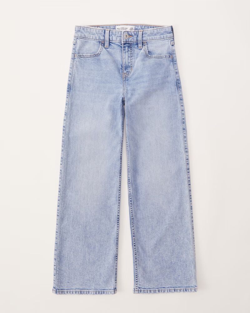 girls high rise wide leg jeans | girls new arrivals | Abercrombie.com | Abercrombie & Fitch (US)