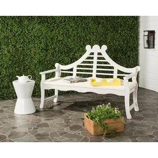 SAFAVIEH Outdoor Living Azusa Antique White Bench - 26.4" x 62.8" x 42.5" - Overstock - 11351053 | Bed Bath & Beyond