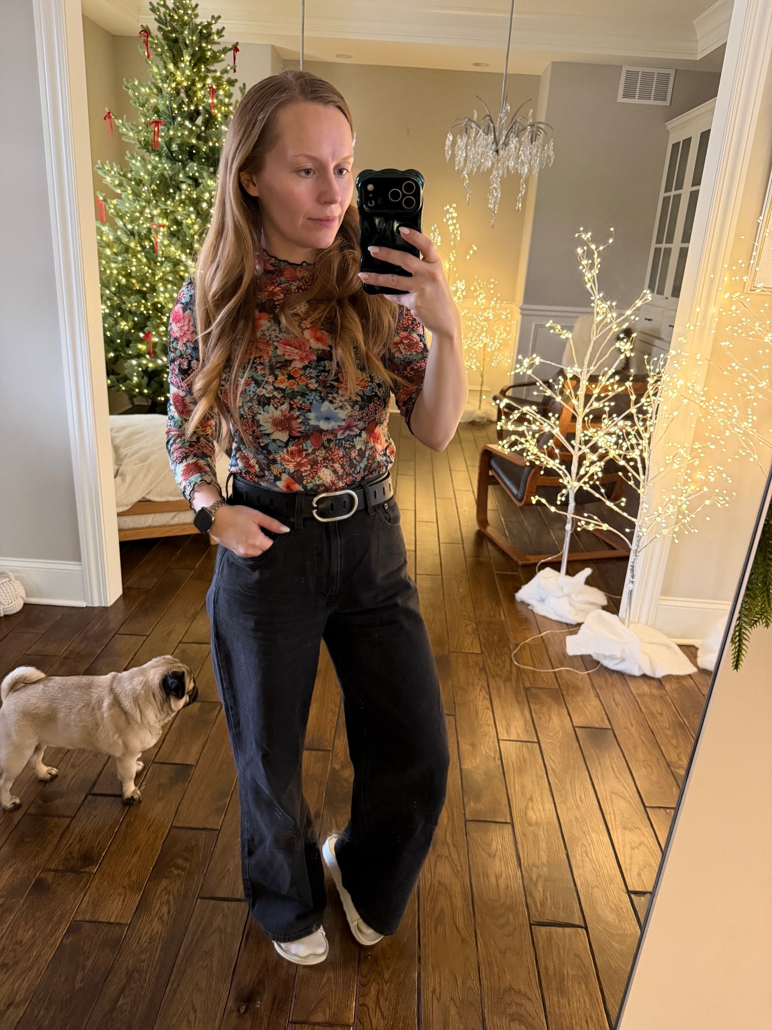 Running errands for Christmas today 🫶🏻

Mom Life, casual style, Levi jeans, denim, wide leg jeans, floral mesh top, Amazon fashion

#LTKFindsUnder50 #LTKootd #LTKmomlife