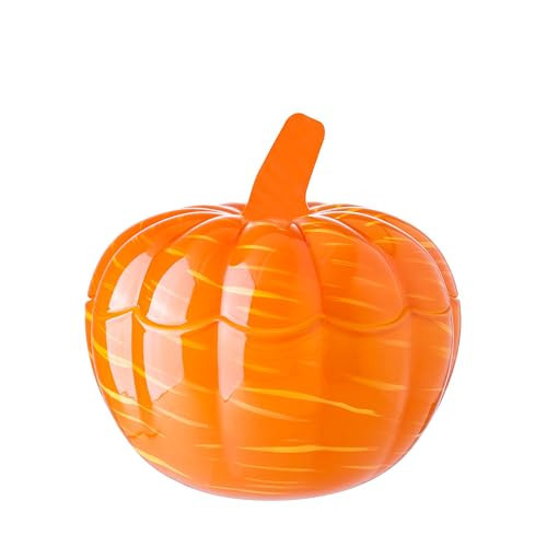 Crystal Pumpkin Jar with Cover, Glass Decorative Wedding Candy Bowl Snack Candy Dish Storage with Lid Organizer Canisters Home Decor Fall Thanksgiving Halloween Party Centerpieces (L, Orange) | Amazon (US)