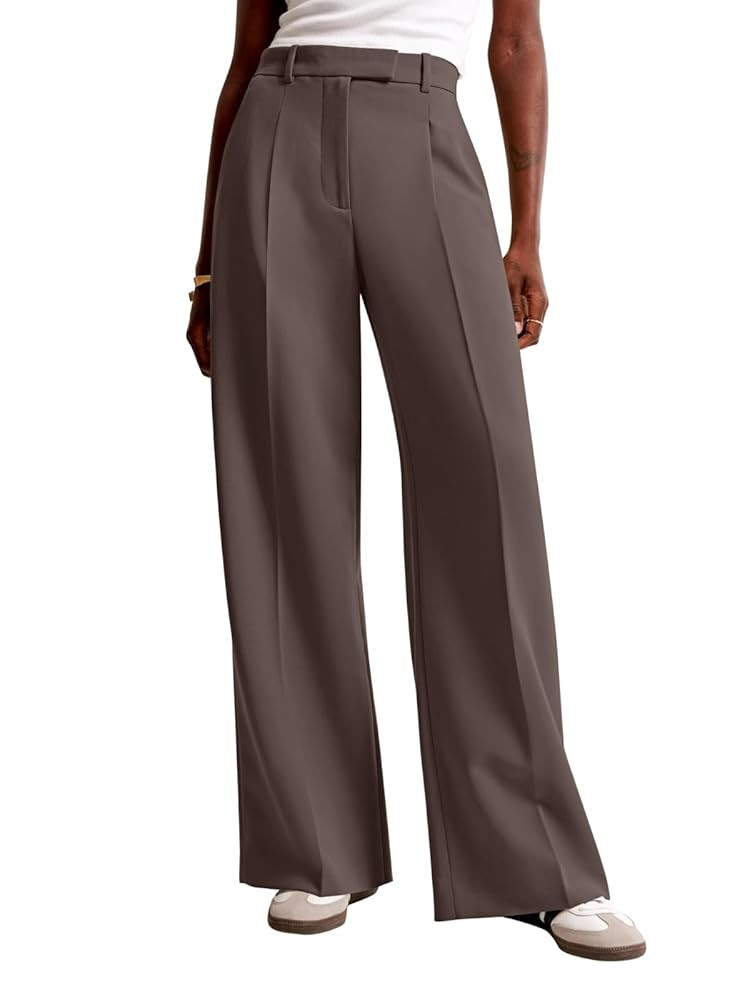 NIMIN Women Wide Leg Pants High Waisted Business Casual Work Trousers Dressy Pants with Pockets | Amazon (US)