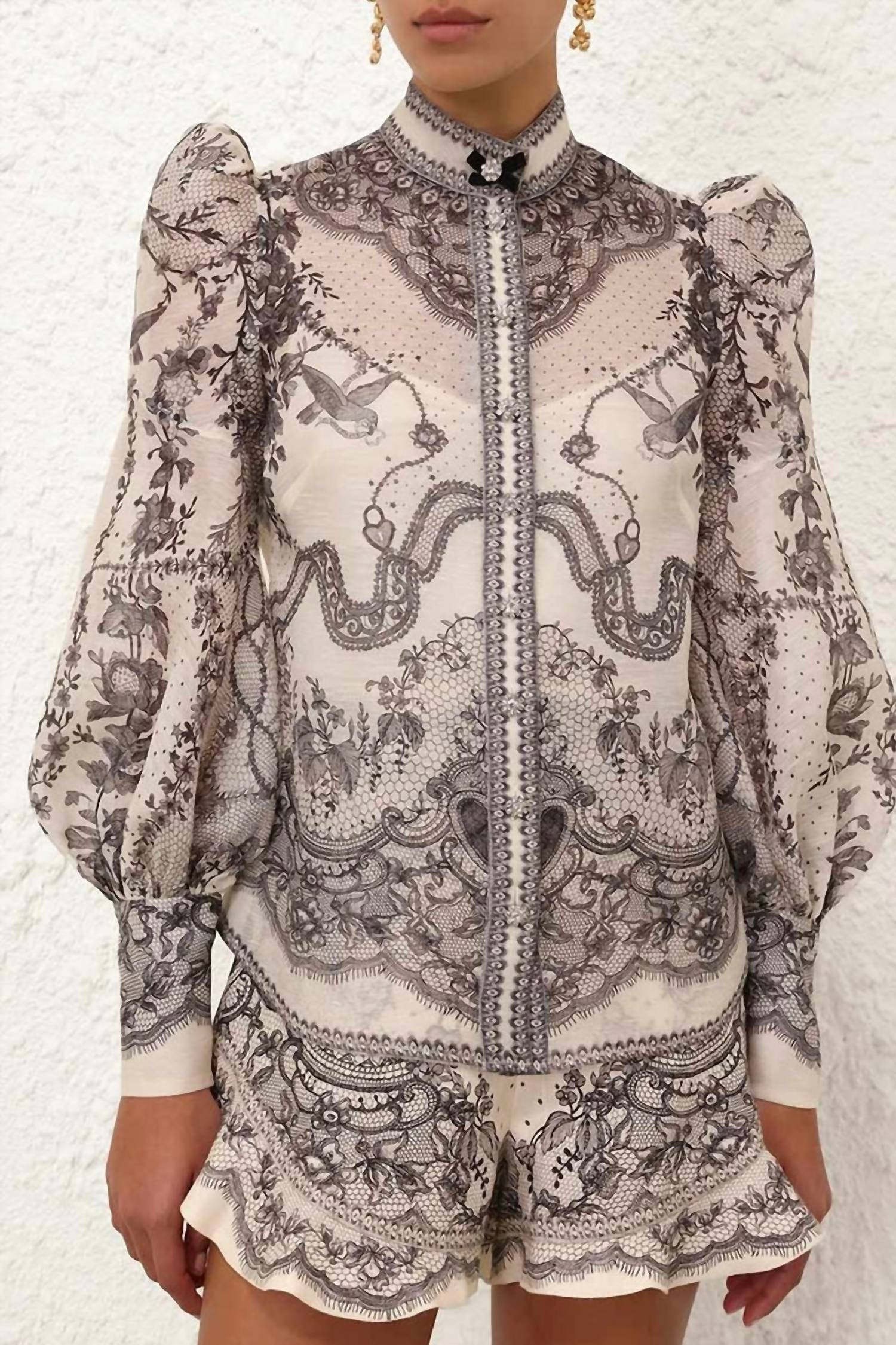 Crush Body Shirt In Ivory Locket | Shop Simon