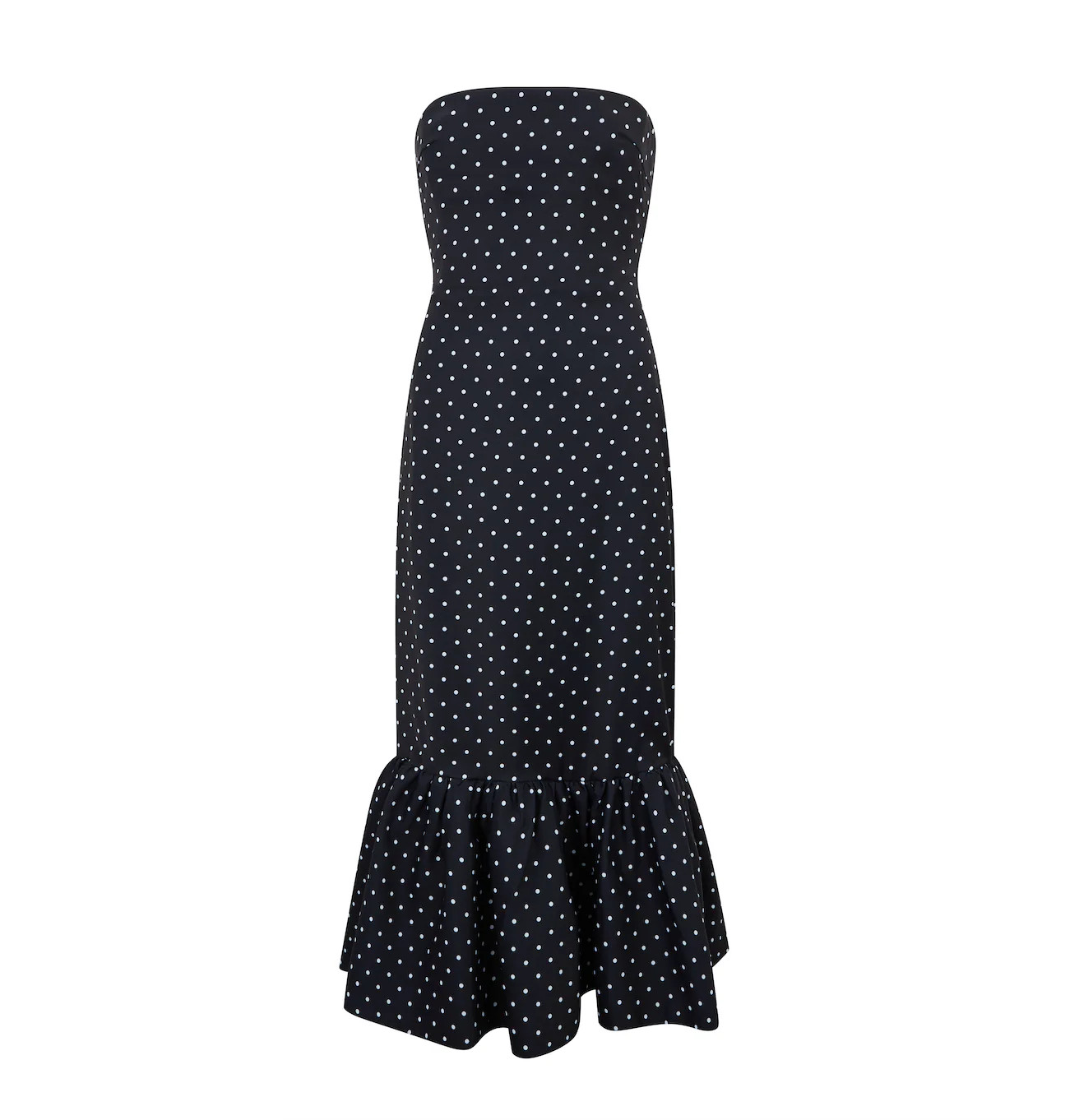 Strapless Peplum Midi Dress | Odd Muse