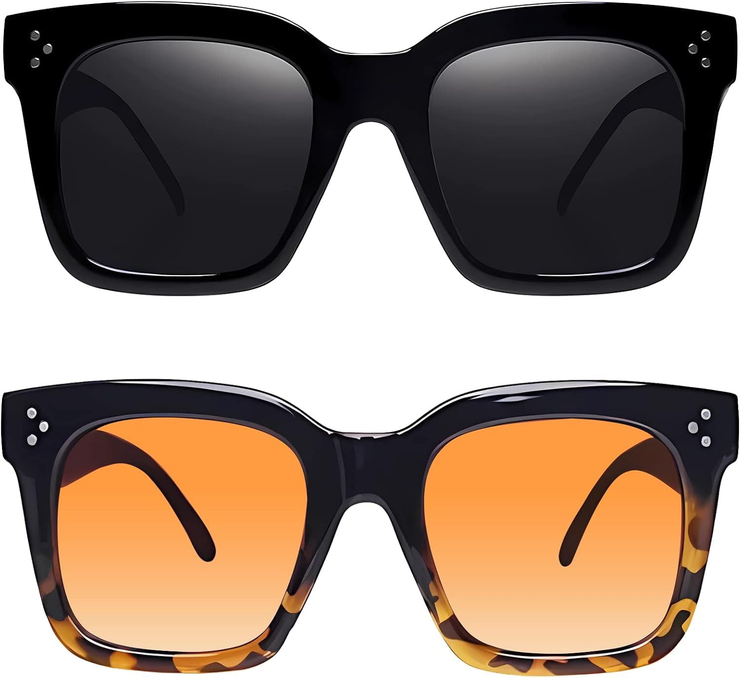 Salfboy Trendy Sunglasses for Womens Oversized Square Vintage Sun Glasses Eyewear UV Protection | Amazon (US)