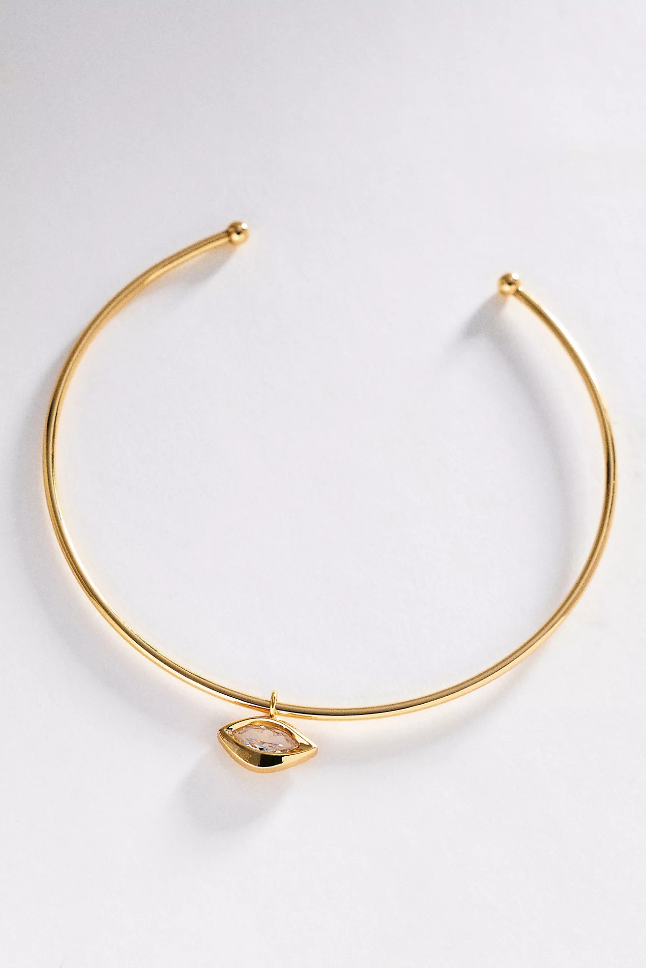 East West Bezel-Set Crystal Necklace | Anthropologie (US)