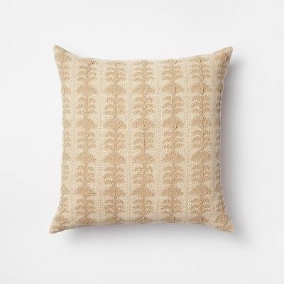 Woven Block Print Square Throw Pillow Camel - Threshold™ designed with Studio McGee | Target