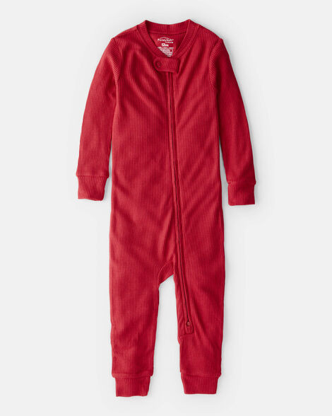 Baby Holiday Red PurelySoft Snug Fit 1-Piece Pajamas - Red | Carter's Inc