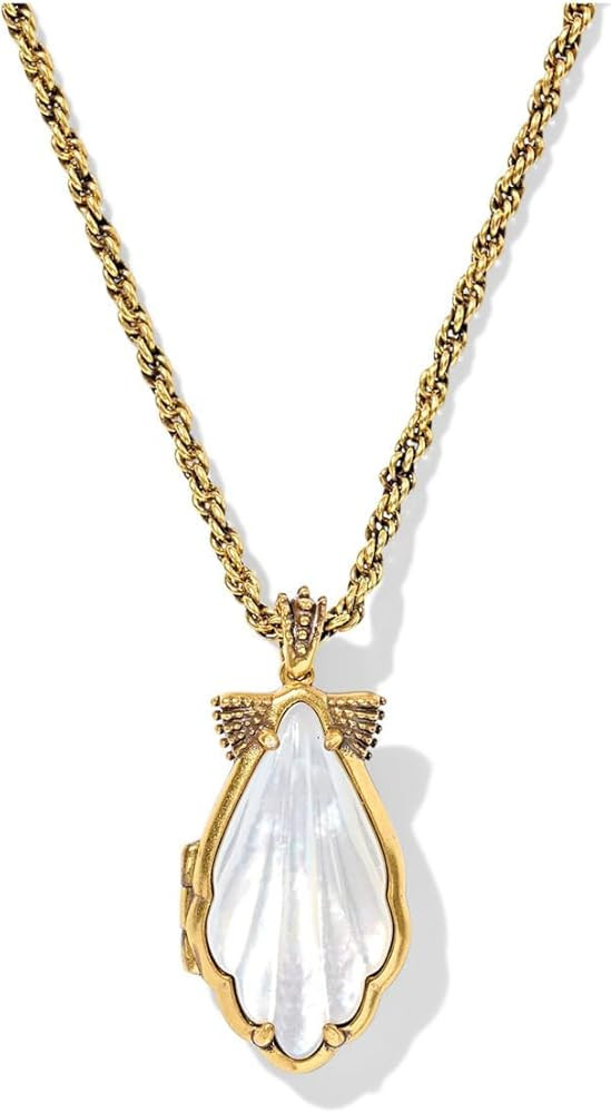 Kendra Scott, Womens, Alexa Locket Short Pendant Necklace, Vintage Gold Ivory Mother Of Pearl, On... | Amazon (US)