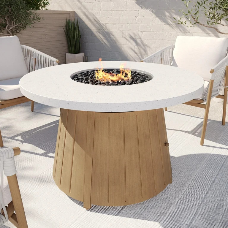 Better Homes and Gardens Vista 42 inch outdoor round steel gas Fire Table | Walmart (US)