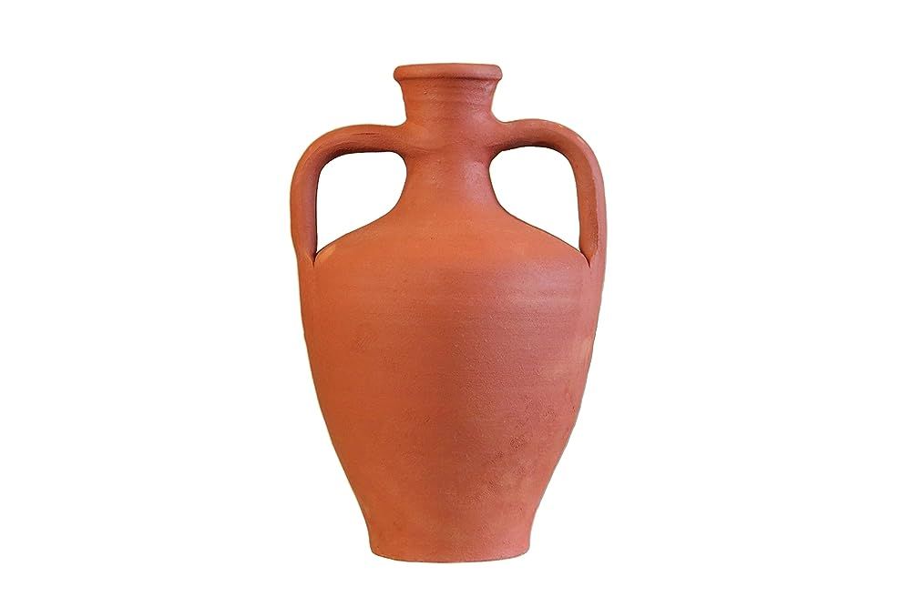 Terracotta Double Handled Amphora Water Jug, Clay Pitcher, Wine Carafe, Home Decor Vase, Pottery ... | Amazon (US)