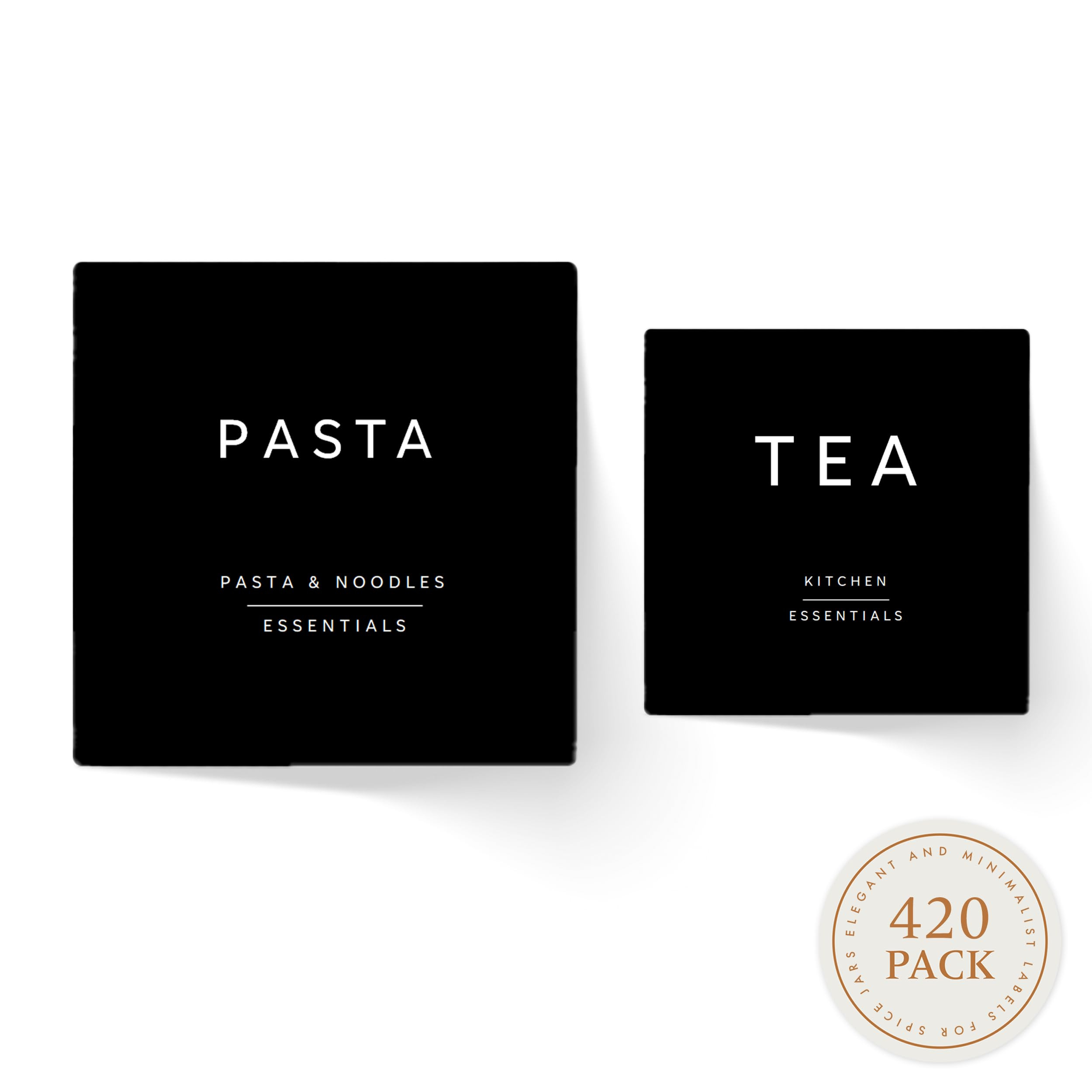 420 UK Designed Pantry Labels for Jars - Stylish Minimalist Food Black Labels Stickers for Jars |... | Amazon (UK)