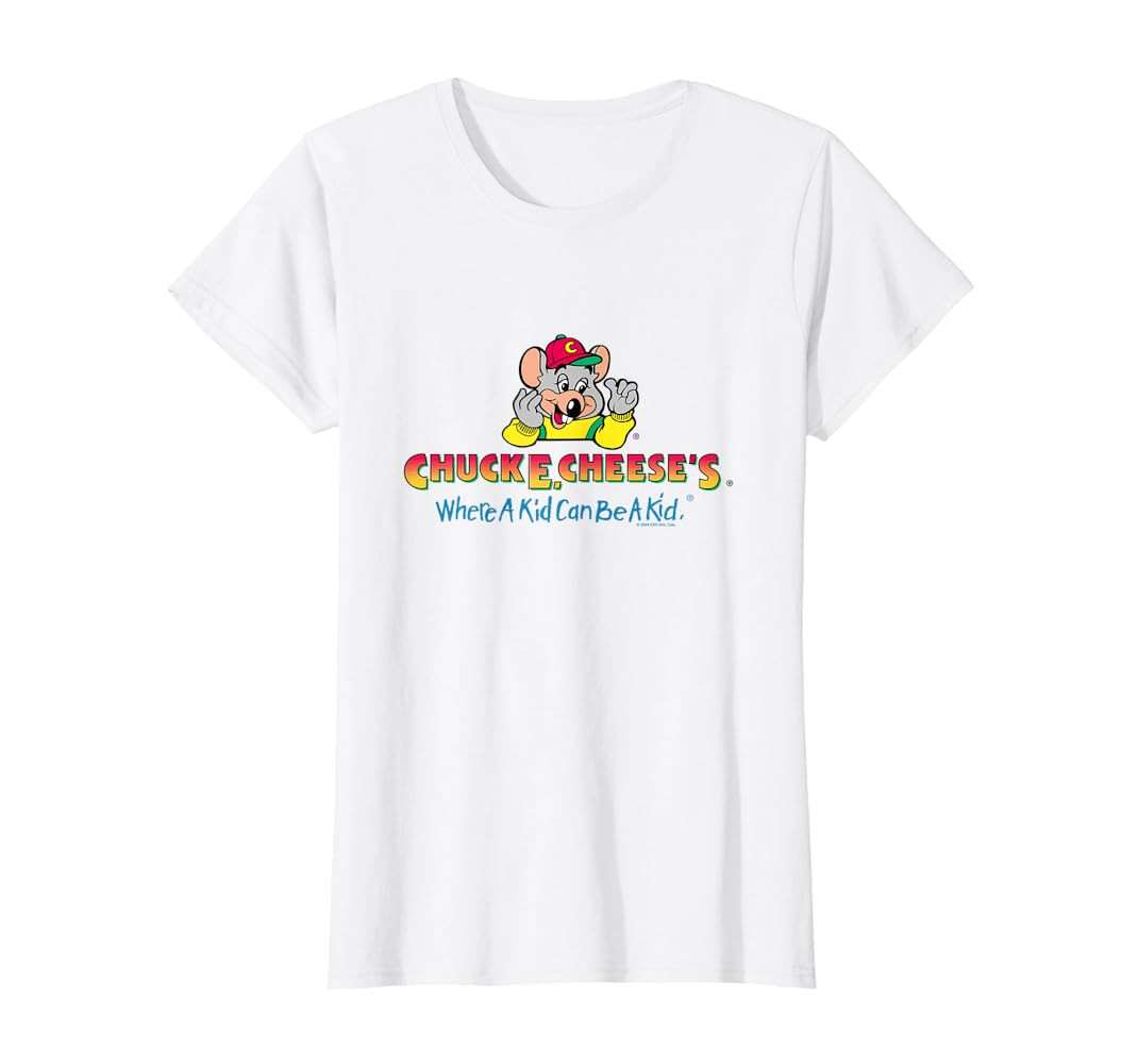 Chuck E. Cheese's Where A Kid Can Be A Kid Retro Logo T-Shirt | Amazon (US)