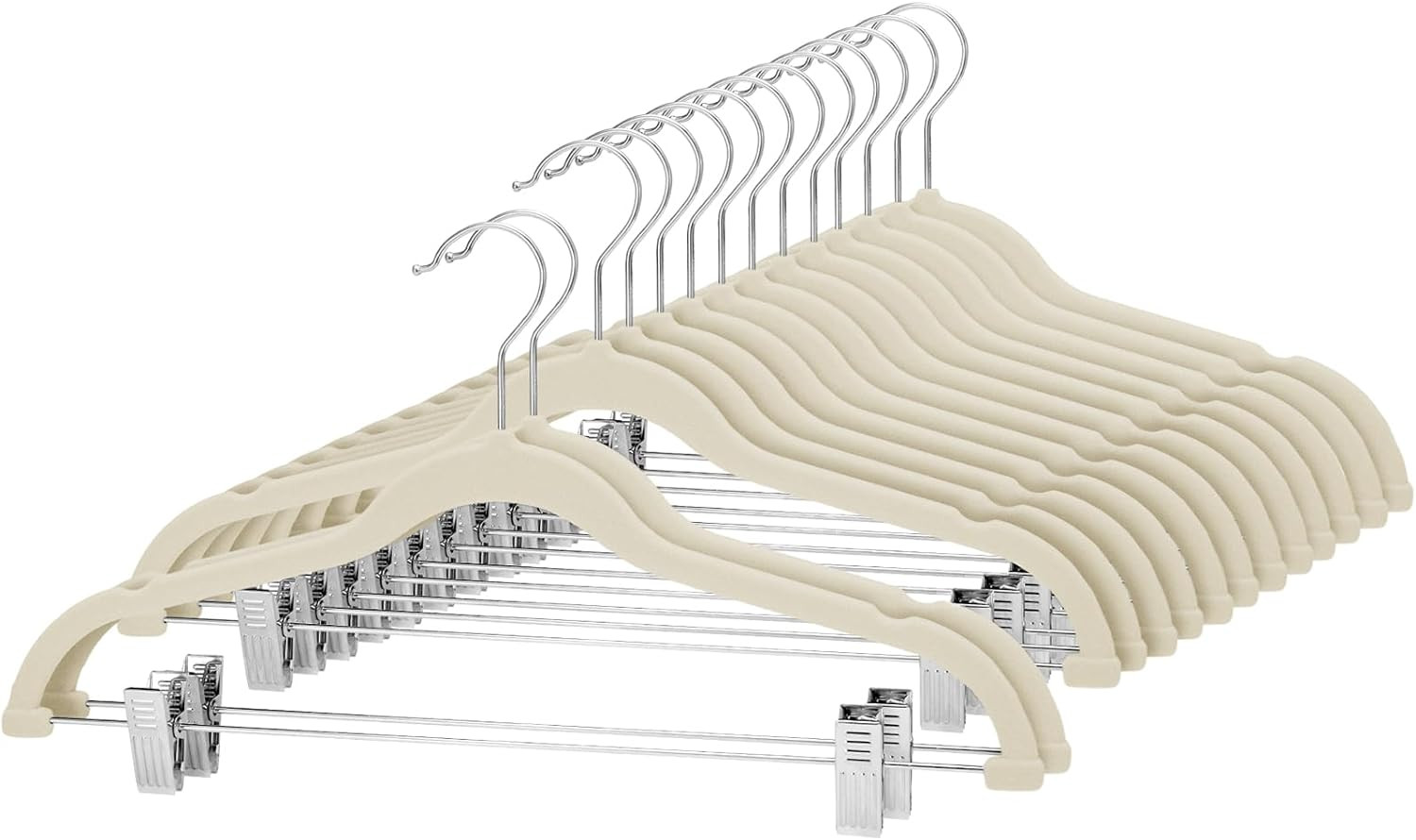Cozymood Velvet Skirt Hangers - Pack of 24 - Velvet Hangers with Clips | Amazon (US)