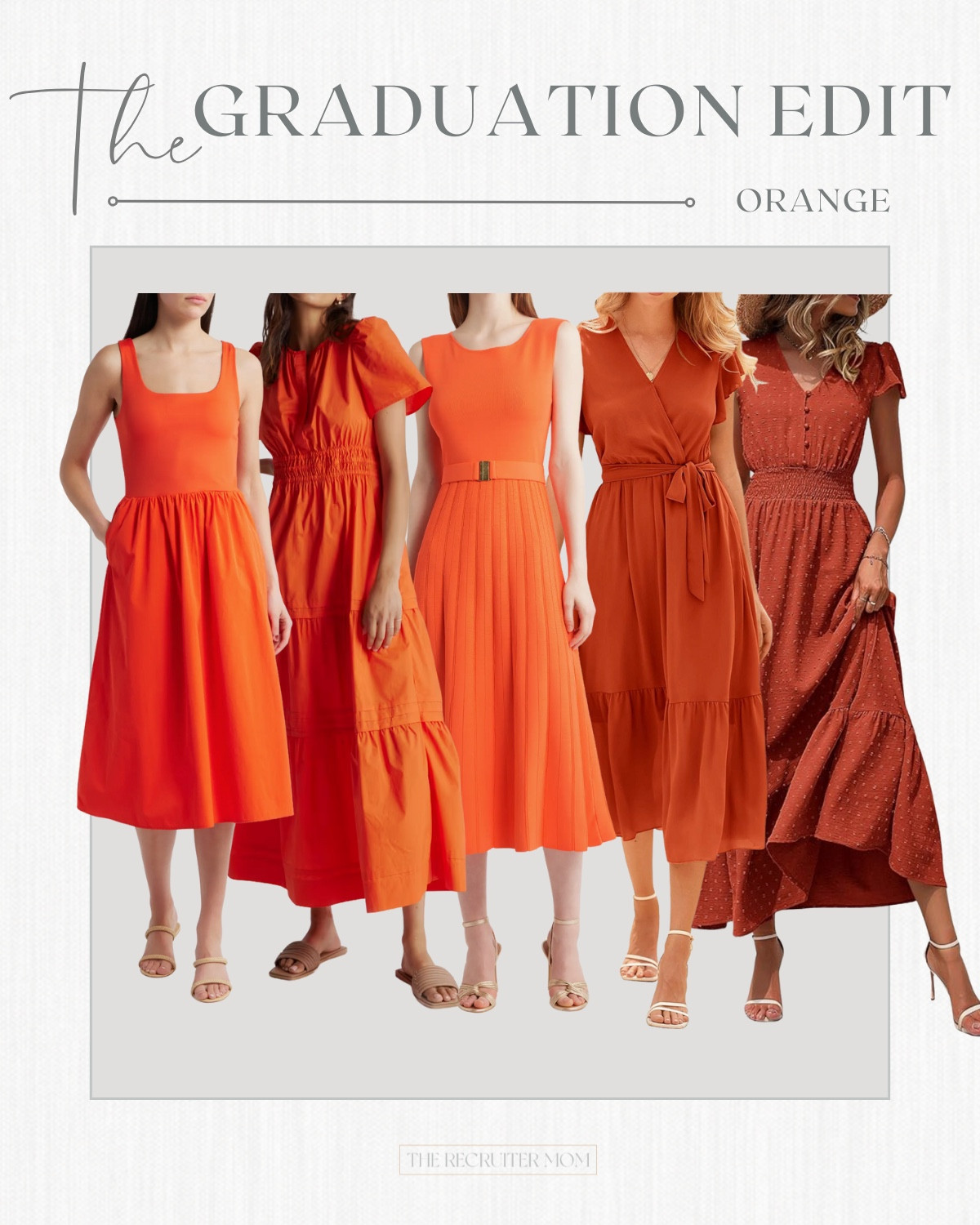 Graduation Dresses for schools with orange! UT, University of Tennessee, Clemson University, Auburn University, University of Florida #graduation  

 #LTKSeasonal #LTKU #LTKMidsize