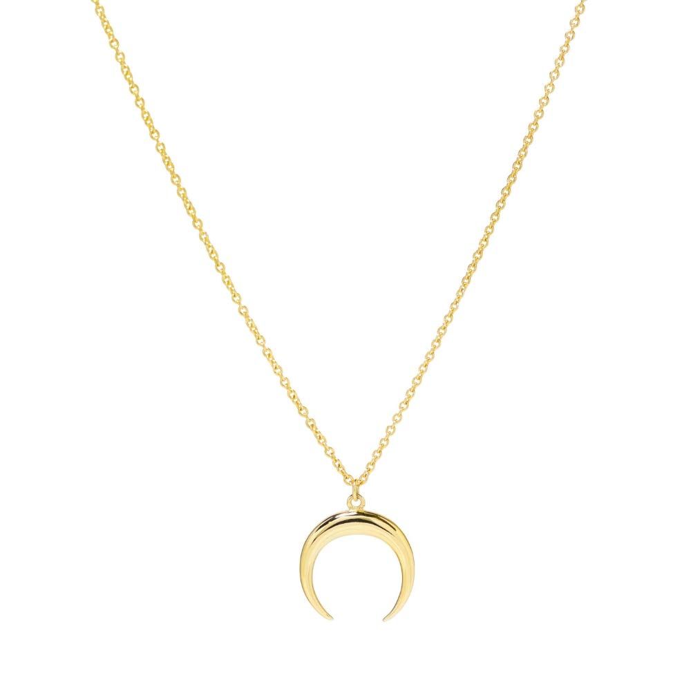 Moon Necklace for Women - 18K Gold - Crescent Moon Necklace - Half Moon Necklace - Double Horn Ne... | Amazon (US)