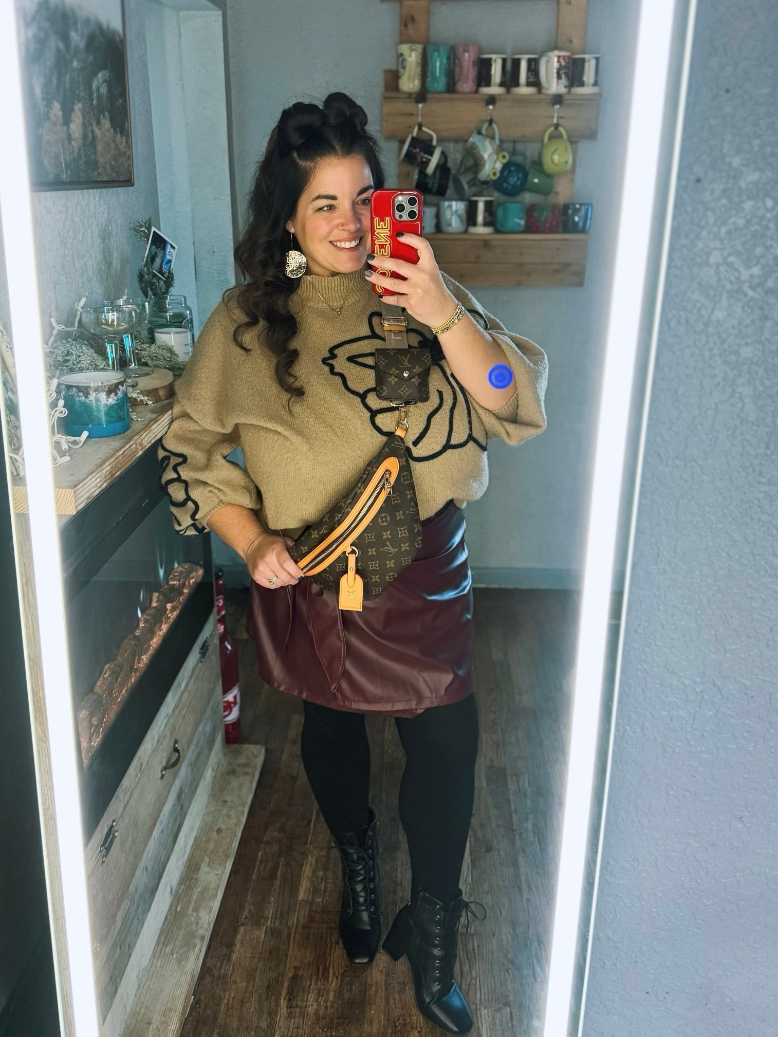 First fit of 2026. Leather skirt with the oversized sweater for the win. She’s feeling cute  

#LTKdayinmylife #LTKPlusSize #LTKOver40