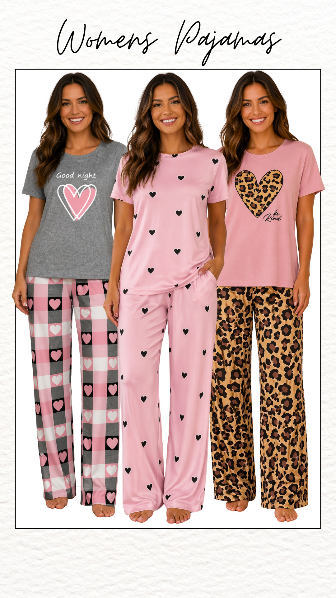 Women’s pajamas are the perfect blend of comfort and cute lounge style ✨ Soft fabrics, relaxed fits, and playful heart prints make them ideal for cozy nights, lazy mornings, self-care weekends, and year-round sleepwear. These Amazon pajama sets keep you comfortable while still feeling fun and put together for bedtime, movie nights, or relaxing at home.#WomensPajamas #PajamaSet #AmazonFashion #AmazonFinds #Sleepwear #Loungewear #CozyStyle #CutePajamas #Nightwear #MatchingSet #RelaxAtHome #SelfCareEssentials #ComfyClothes #WeekendVibes #GiftIdeas 

 #LTKSaleAlert