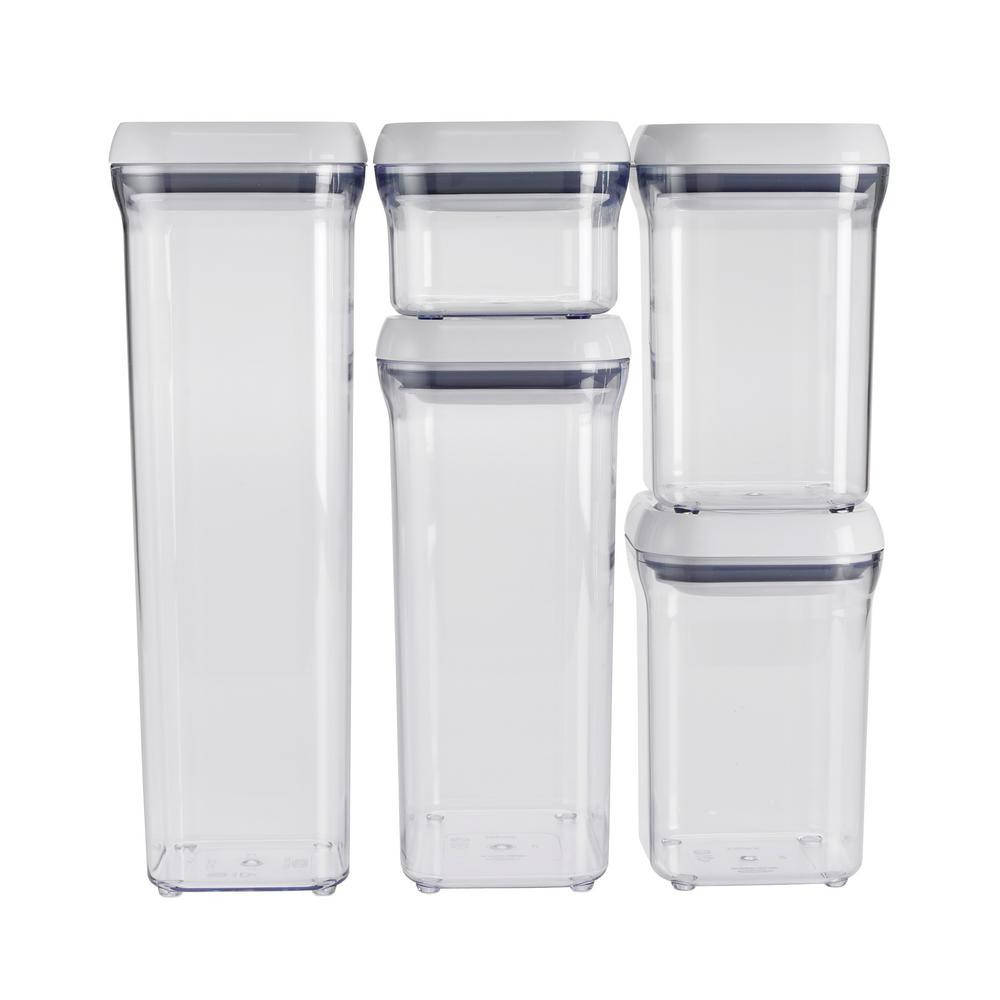 OXO Good Grips 5-Piece POP Container Set, Clear | The Home Depot