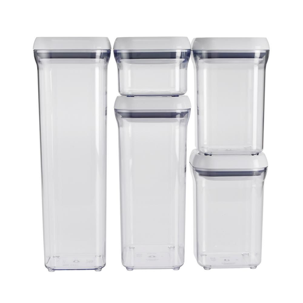 OXO Good Grips 5-Piece POP Container Set, Clear | The Home Depot