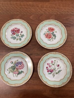 4 Andrea by Sadek Winterthur Adapted James Polk Floral Dessert Plates | eBay US
