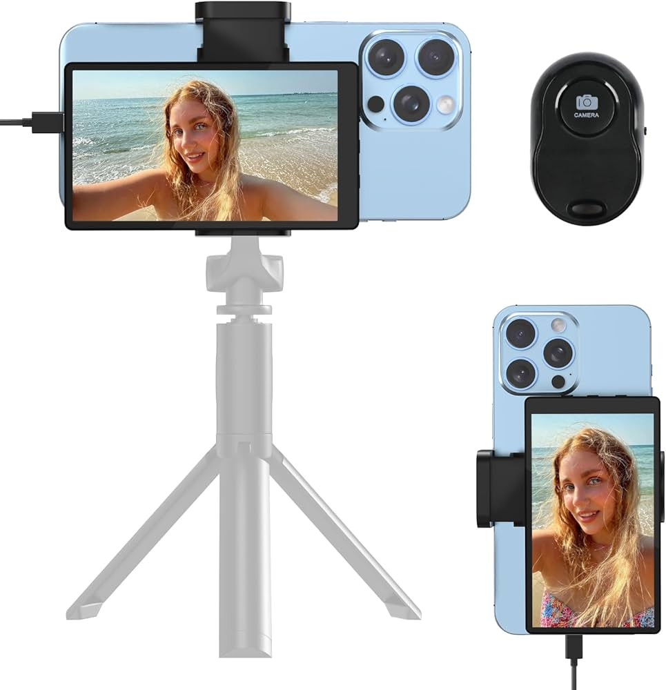 APEKX 5" Phone Vlog Selfie Monitor Screen, Enhanced Phone Vlog Screen for Live Streaming, Compact... | Amazon (US)