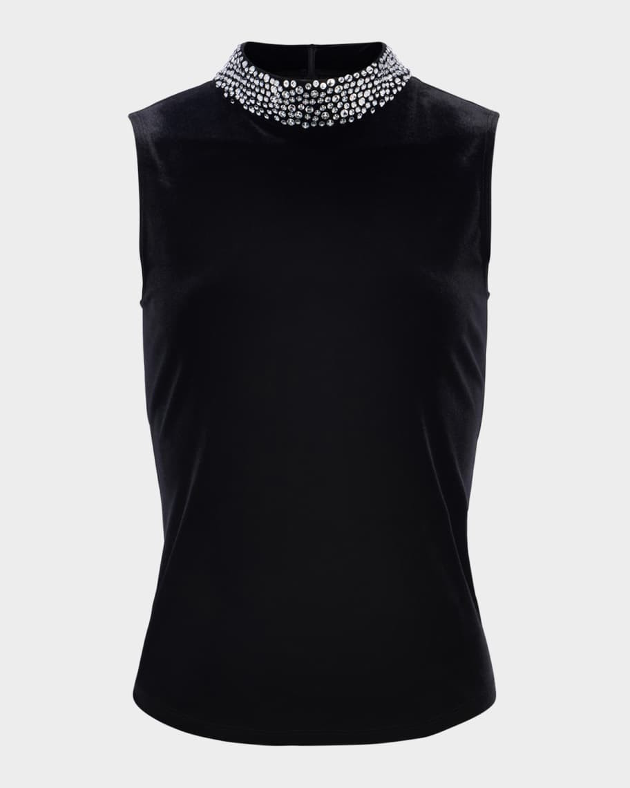 Madelyn Embellished Mock-Neck Top | Neiman Marcus