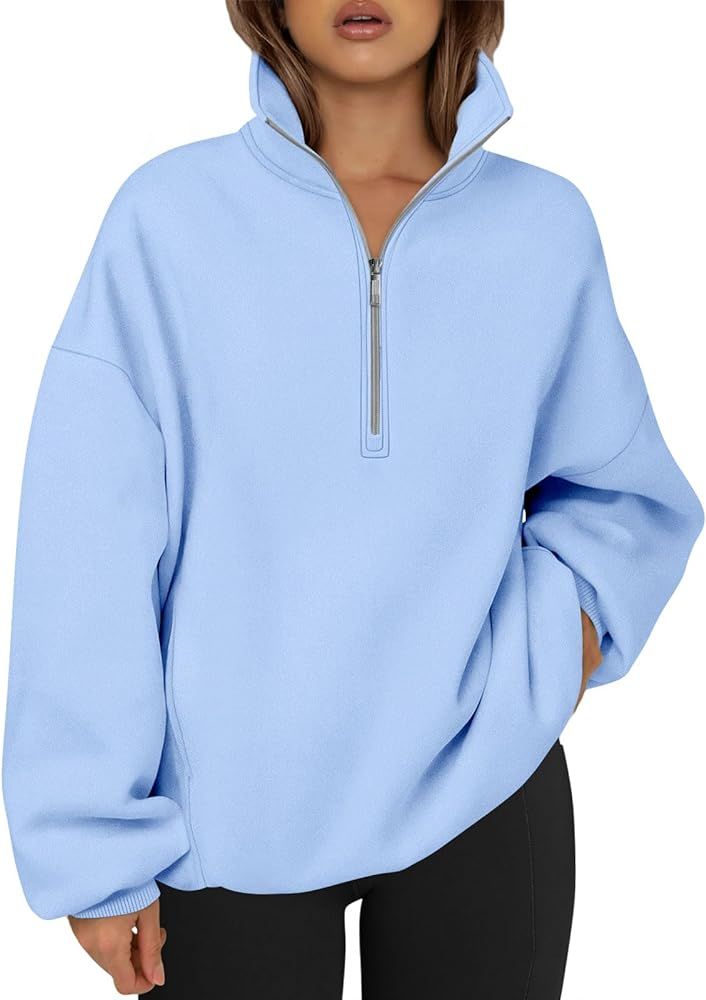 Trendy Queen Half Zip Pullover Womens Oversized Hoodies Quarter Zip Sweatshirts 2023 Fall Outfits... | Amazon (US)