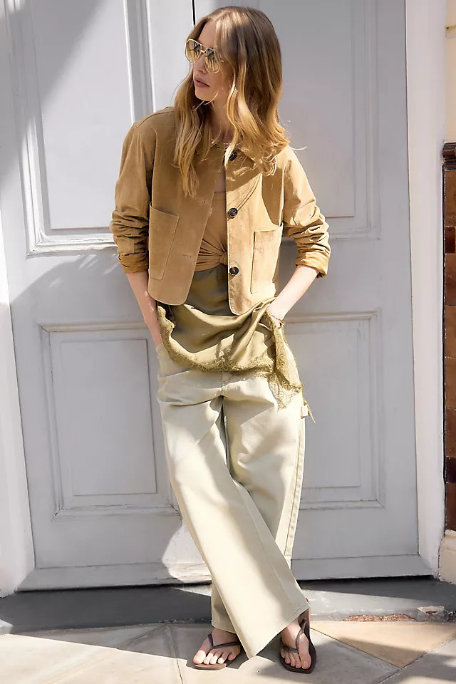 BLANKNYC Real Suede Crop Jacket | Anthropologie (UK)