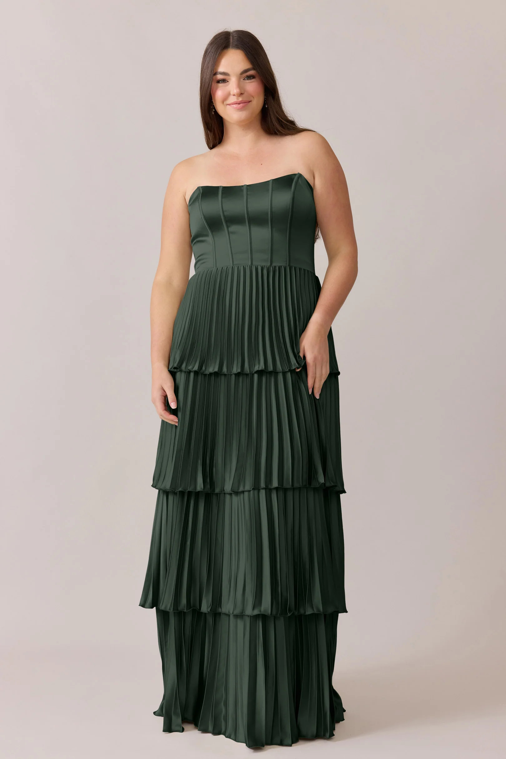 Collins Satin Pleated Dress | Revelry