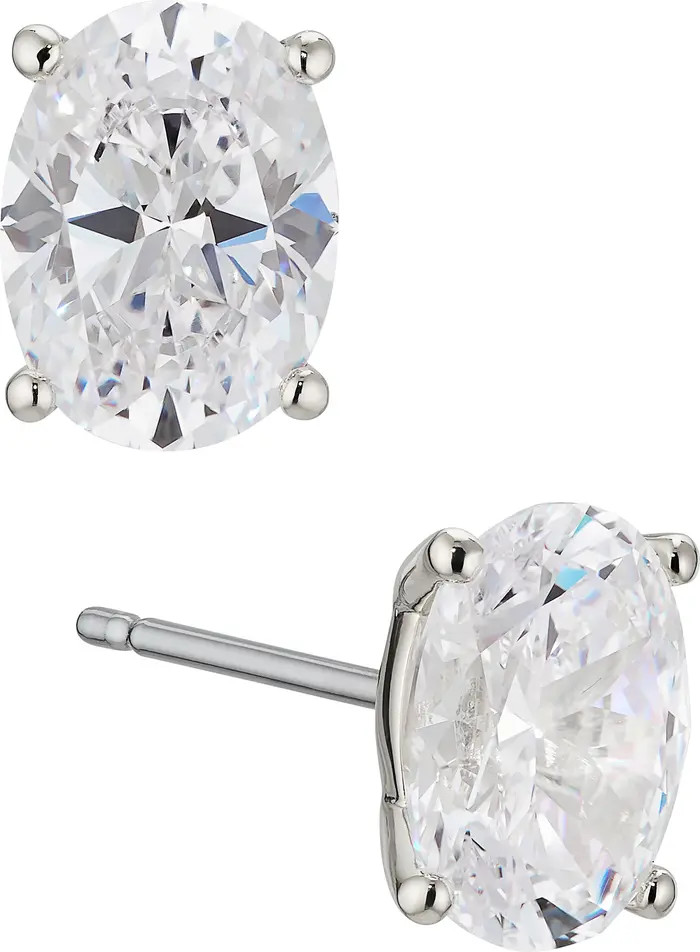 Modern Luv Large Oval Cubic Zirconia Stud Earrings | Nordstrom