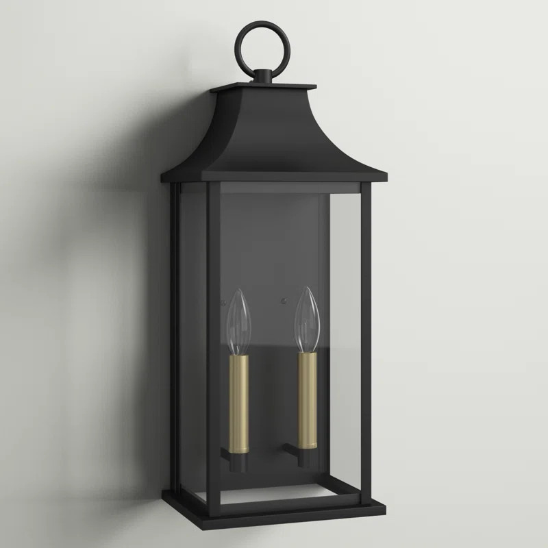 Alletta Dimmable Black Metal Cage Glass Wall Light | Wayfair North America