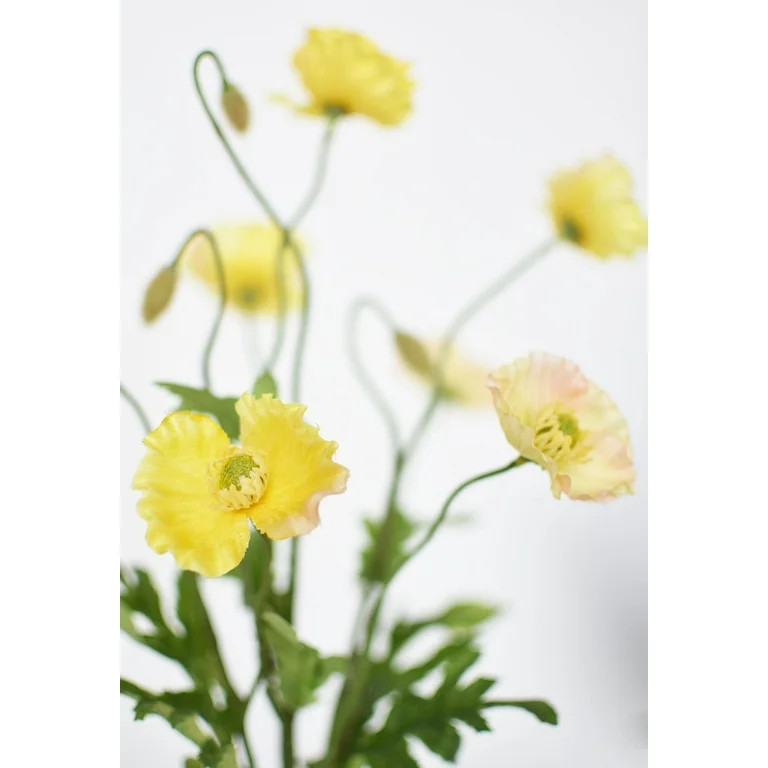 15" Faux Poppy Bush Yellow Bush | Walmart (US)